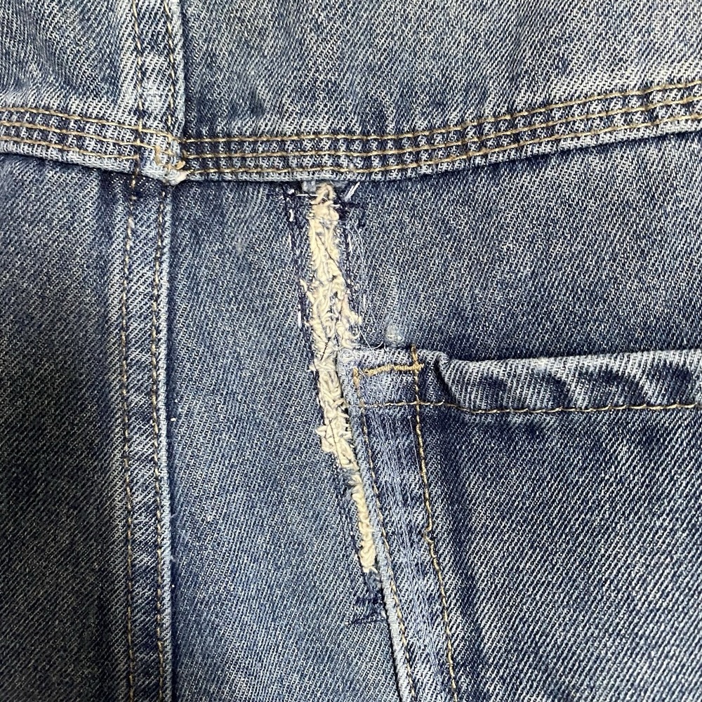 Y2K Vitriol Baggy  Jeans Men 36 Blue Embroidered Ultra-Wide Hip Hop Distressed - Picture 8 of 11